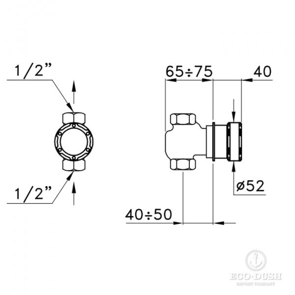 Stella Timeaster Встраиваемый смеситель 0/154 без излива, круглая ручка d=52мм, цвет: хром