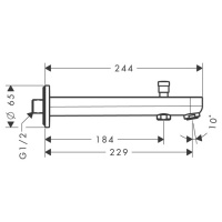 Hansgrohe Metris S Излив для ванны 228 мм, цвет: хром