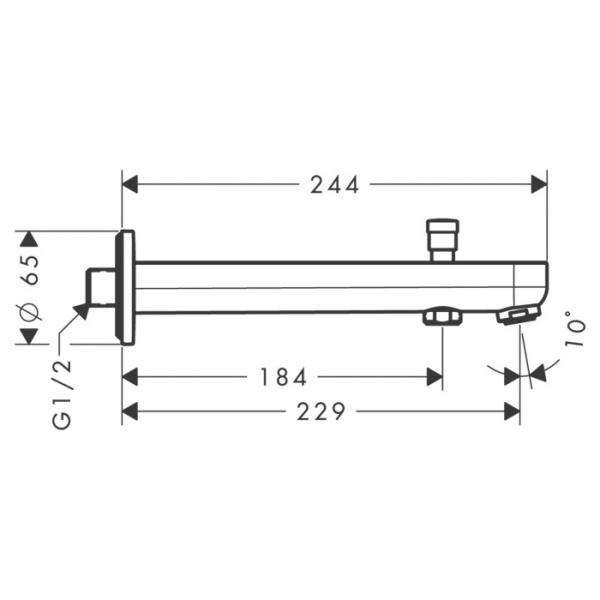 Hansgrohe Metris S Излив для ванны 228 мм, цвет: хром