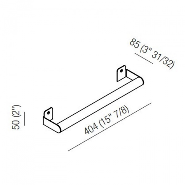 Agape Mach 2 Полотенцедержатель 40.4см, подвесной, цвет: черный