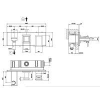 Gessi Eleganza Встраиваемый смеситель для ванны на 2 выхода, с подводом для воды, переключателем PUSH и держателем ручного душа, внешняя часть, цвет: хром