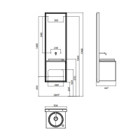EMCO Touch 450 classic Комплект мебели с дверцей правый, цвет: chr/черный