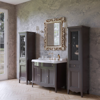 TW Veronica, База с раковиной Simas AR874bi*1 105*56см, с 1отв.,  2 верх.ящ. 3 распашные дверки, доводч. Blum, ручки: Riflesso бронза, цвет: GRIGIO