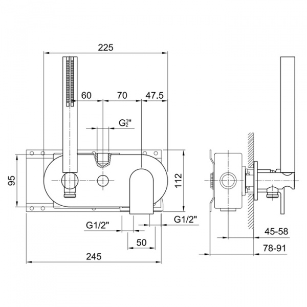 Fantini Mare Смеситель для ванны/душа, встраиваемый, цвет: хром