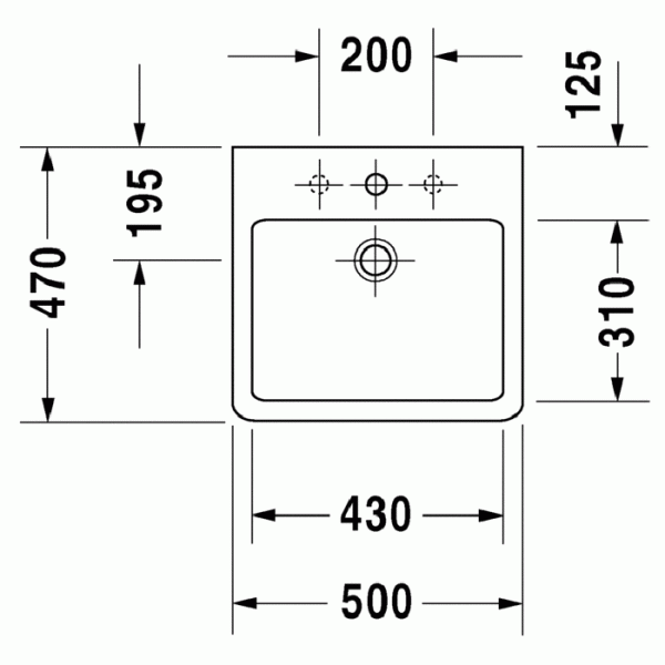 Duravit Vero Раковина 50х47 см, 1 отв., цвет: белый