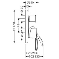 Axor Starck Классический однорычажный смеситель для скрытой установки, внешняя часть, цвет: хром