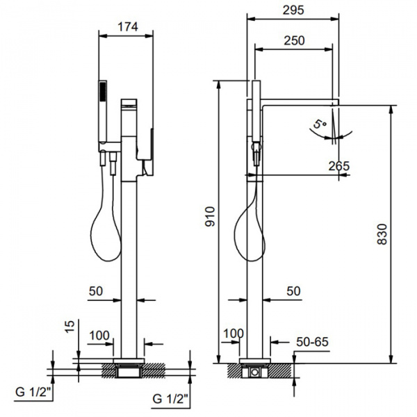 Fantini Mint Смеситель для ванны, напольный, цвет: хром