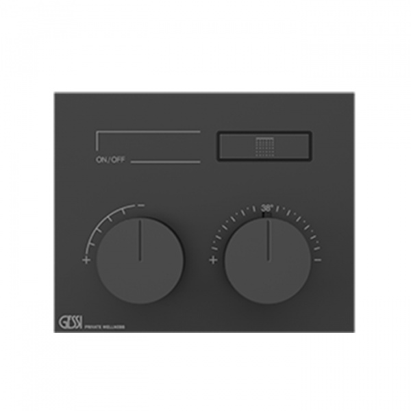 Gessi Hi-Fi Термостат для душа, 1 источник, внешняя часть, цвет: Black Metal Brushed PVD