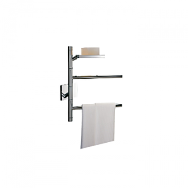 Bertocci Plate Полотенцедержатель двойной, поворотный, с стеклянной мыльницей, подвесной, подвесной, цвет: хром