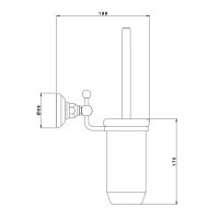 Nicolazzi Accessori Туалетный ёршик подвесной, цвет: тёмная бронза/белый