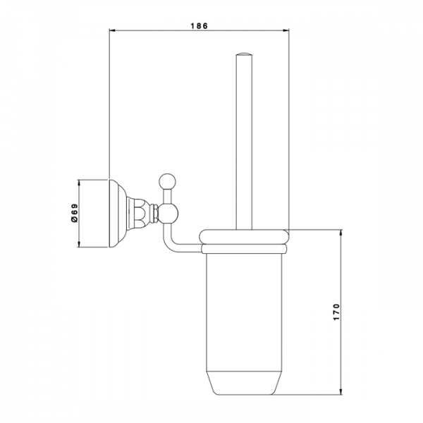 Nicolazzi Accessori Classica Туалетный ёршик подвесной, цвет: хром