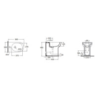 AZZURRA NUVOLA Биде напольное 55х35x48h см c 1отв, с креплением VFV, цвет: белый