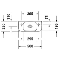 Duravit DuraStyle Раковина 50х22 см, 1 отв., без перелива, цвет: белый