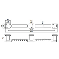 EMCO System2 Поручень, корпус черный, 865мм, подвесной, цвет: хром