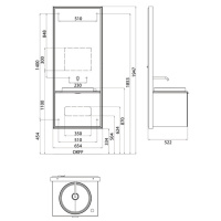 EMCO Touch 600 slim Комплект мебели с выдвижным ящиком, хром/белый ELS