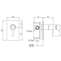 Antonio Lupi Bikappa Смеситель для душа, встраиваемый, цвет: хром