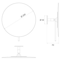 EMCO Pure Зеркало косметическое, Ø200мм, одинарный, самоклеющееся, 3x кратное увеличение, подвесной, цвет: хром