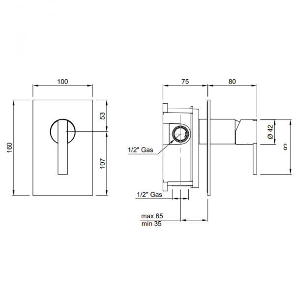 Antonio Lupi Bikappa Смеситель для душа, встраиваемый, цвет: хром