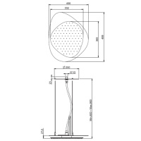 Carlo Frattini Wellness Верхний душ Cloud, подвесной, потолочный монтаж, верхняя пластина белая, цвет: хром