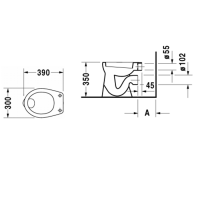 Duravit Duraplus Унитаз напольный Bambi 39х30cм, для независимого подключения воды, модель для детей, слив в стену, цвет: белый
