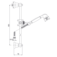 Carlo Frattini Wellness Душевой гарнитур, в комплекте: стойка, шланг 1500 мм, ручной душ, держатель, цвет: бронза