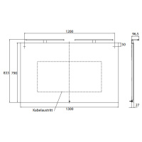 EMCO Зеркало со LED подсветкой, B130xH79см