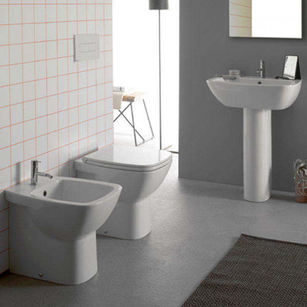 Globo Daily Биде напольное пристенное 53*37х42см, с 1 отв. под смеситель, с креплением, цвет: белый