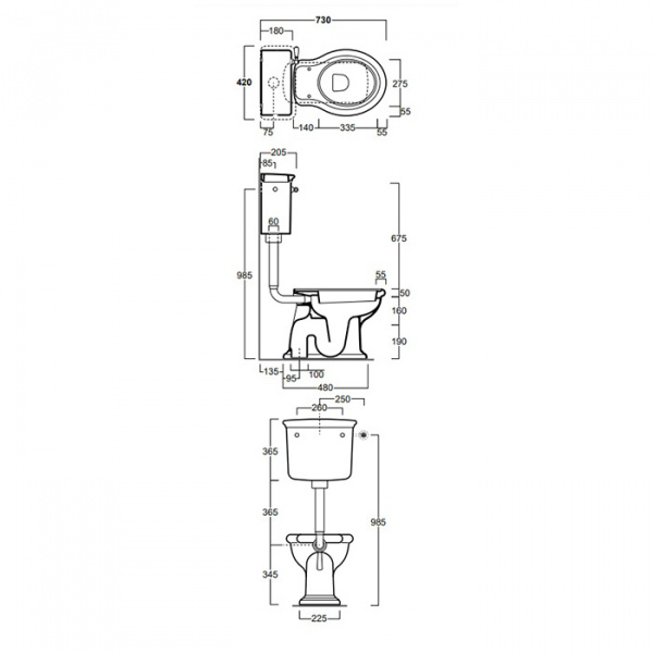 SIMAS Lante Унитаз напольный, выпуск в пол, 38,5х58см, цвет белый с низким бачком, с фурнитурой цвета золото, СИДЕНЬЕ НА ВЫБОР