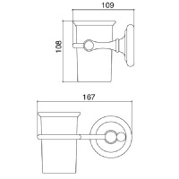 Sbordoni Calla Стакан с держателем, подвесной, цвет: керамика/бронза