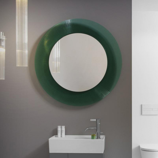 Laufen Kartell Зеркало круглое d=78см, настенное, без подсветки, цвет: изумрудный зеленый