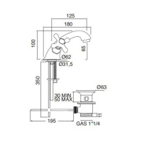 Sbordoni Etruria Смеситель для раковины на 1 отверстие, цвет: черный никель
