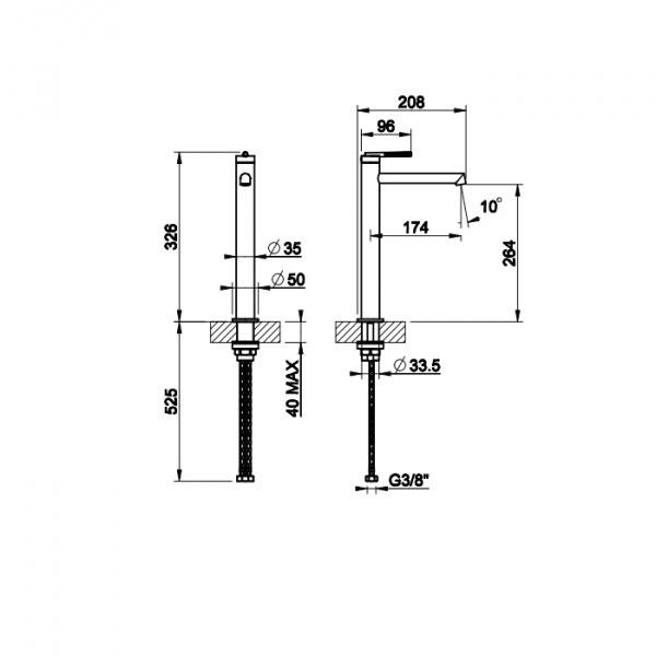 Gessi Ingranaggio Смеситель для раковины высокий с длинным изливом, без донного клапана, цвет: хром