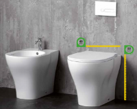 AZZURRA XL Унитаз напольный 61х43х49 см ,слив универсальный,  цвет: белый, с креплением с сиденьем белым, петли хром