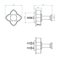 THG Pétale de cristal clair liseré doré Крючок подвесной, длинный, цвет: золото/прозрачный хрусталь