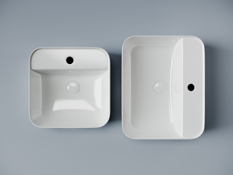 Умывальник чаша накладная прямоугольная Element 390*390*140мм Ceramica Nova белый CN5014