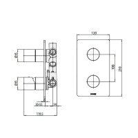 Bossini Inox Смеситель для душа, встраиваемый, с девиаторм 1/2/3/4/5, цвет: глянцевая сталь