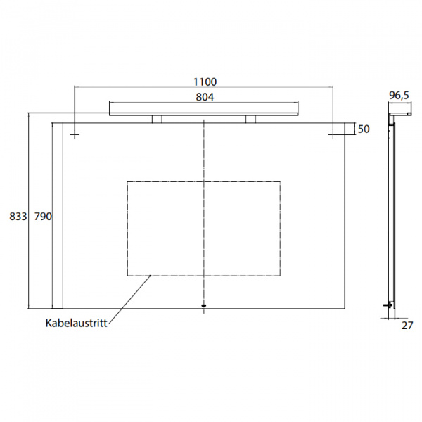 EMCO Зеркало со LED подсветкой, B120xH79см