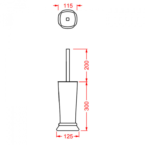Artceram Civitas Ершик напольный с керамической колбой 10х50 cм, цвет: белый/хром