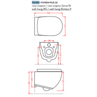 Artceram FILE 2.0  Унитаз подвесной безободковый 36х52 см, с креплениями, цвет: черный матовый