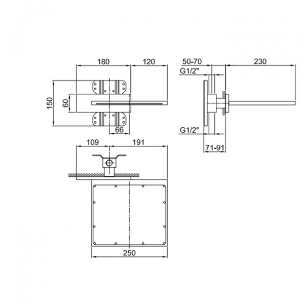 Fantini Внутренняя часть для верхнего душа, 1/2&quot