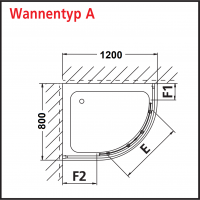 Kermi Atea Четверть круг Atea T10 80x120x185см., серебро+klar+clean