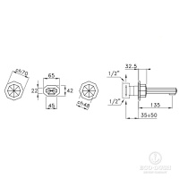 Stella Firenze Встраиваемый смеситель для ванны 3250TR, цвет: хром
