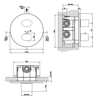 Gessi Ovale Встраиваемый термостатическый смеситель, подключение на 3/4”, с фильтрами, внешняя часть, цвет: хром