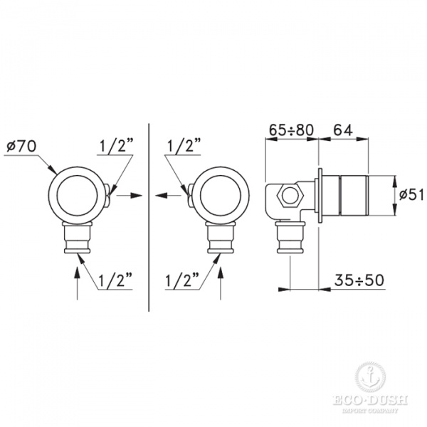 Stella Bamboo Угловой кран 0/152, цвет: хром