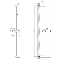 Gessi Shower316 Штанга для душа, цвет: шлифованная сталь