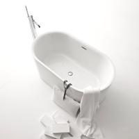 Kerasan Nolita Ванна акриловая  отдельностоящая 145х78х58 см, с пробкой click-clack, цвет: белый