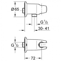 Шланговое подсоединение Grohe 28406000 хром