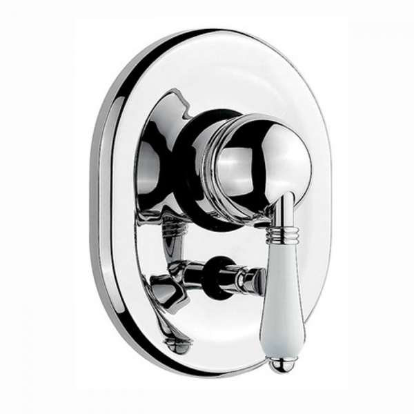 Nicolazzi P.m. Blanc Встраиваемый смеситель для душа с переключением, 2 источника, ручки белая керамика, цвет: хром