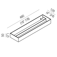Agape 369 Двойной полотенцедержатель, 48см, подвесной, цвет: глянец