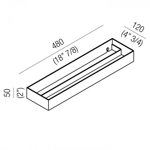 Agape 369 Двойной полотенцедержатель, 48см, подвесной, цвет: глянец